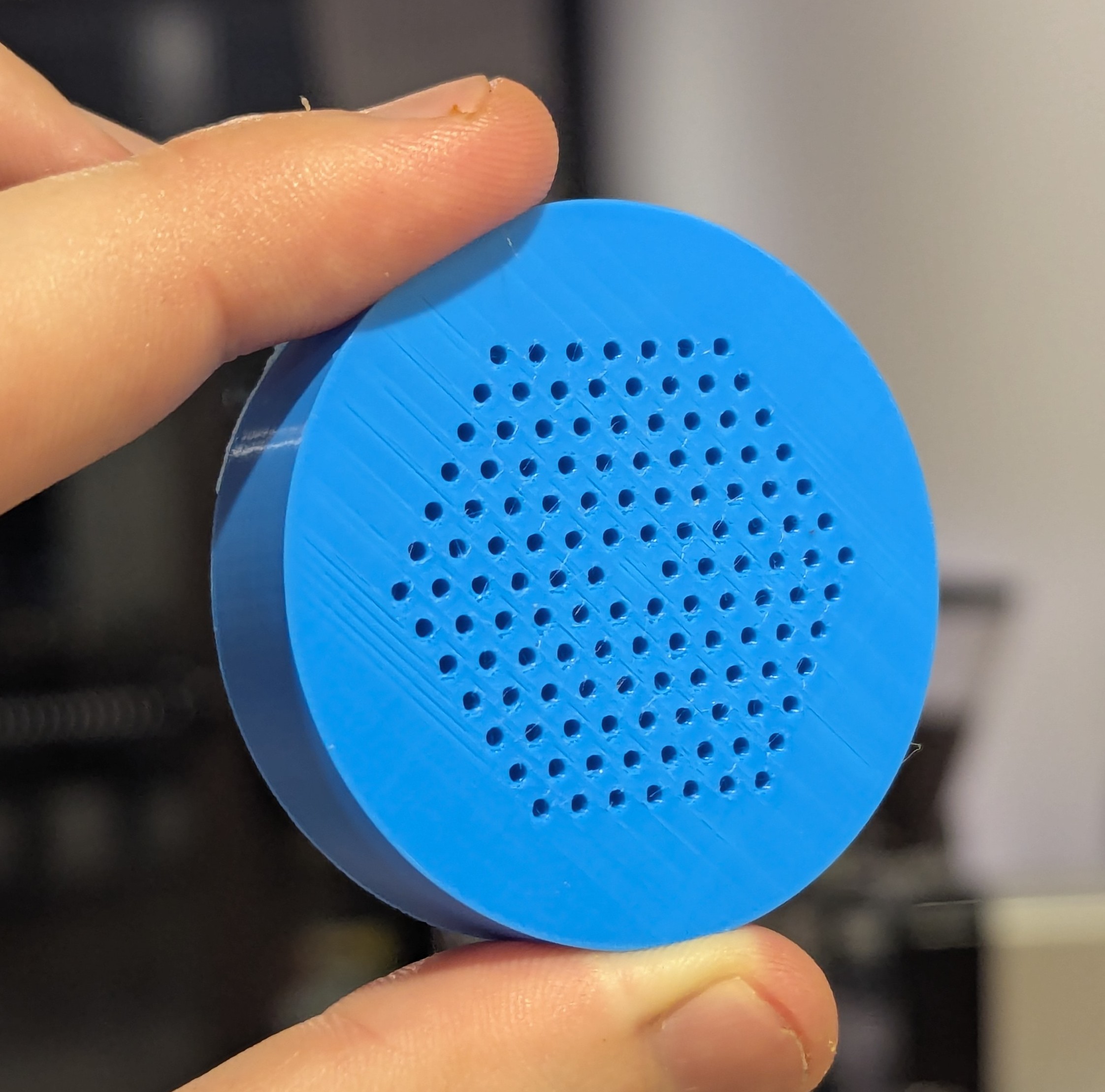 Blue plastic model of Photonic Crystal Fiber