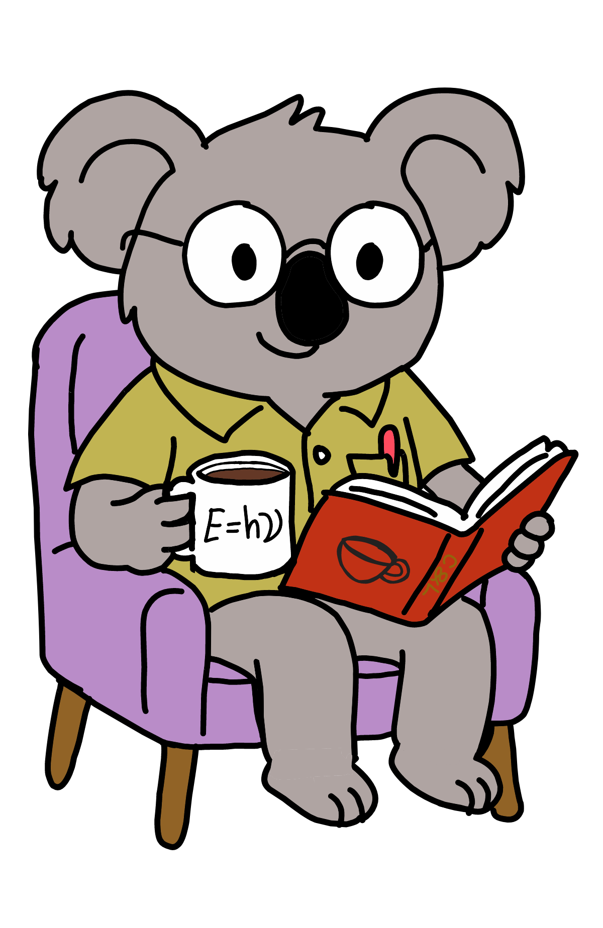 Kappy Koala Reading a book