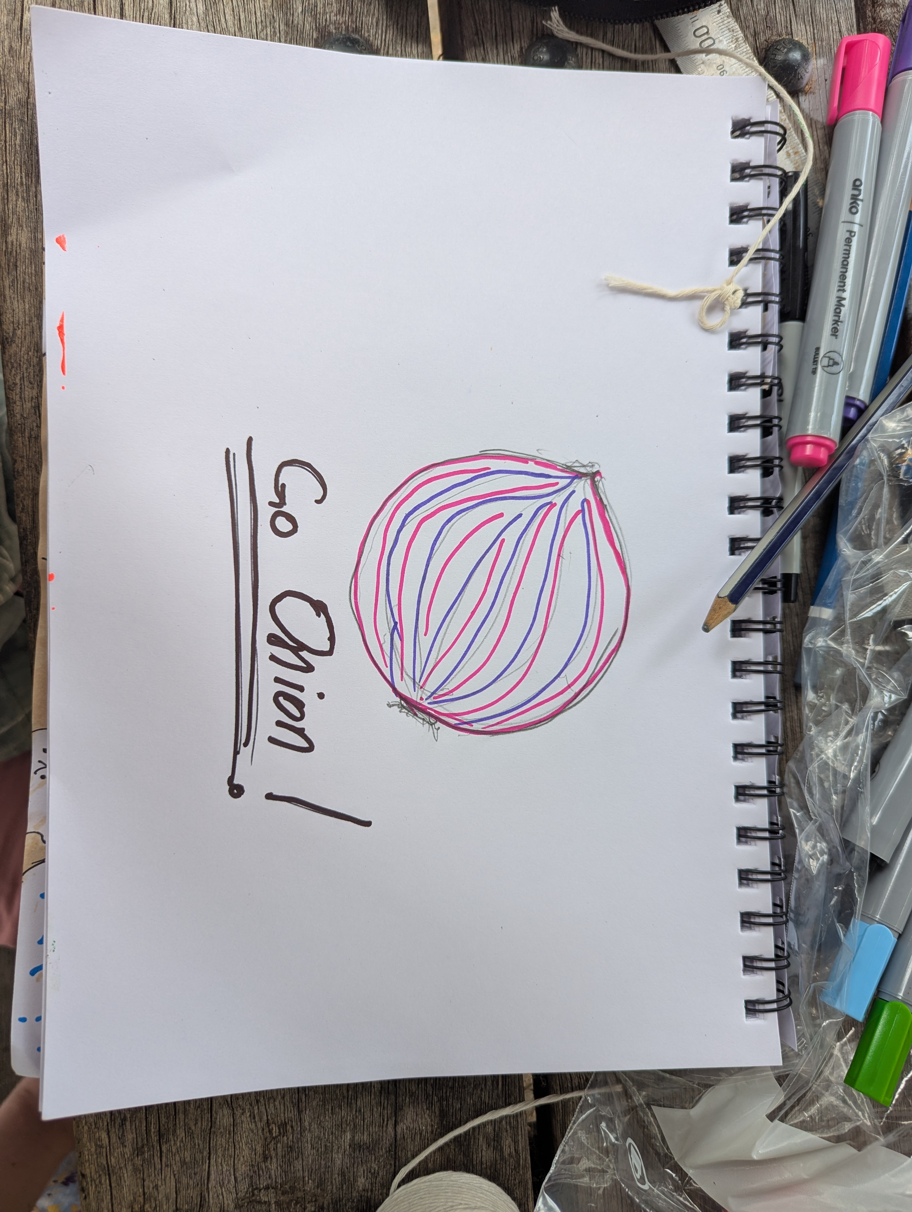 Onion doodle born from a failed circle sketch